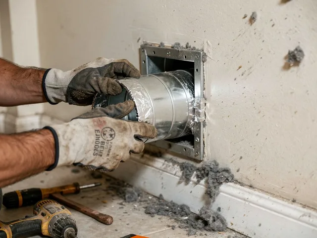 Professional dryer vent repair and installation by New Canaan Dryer Vent Cleaning in New Canaan